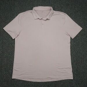 Lululemon Shirt Mens Extra Large Pink Evolution Performance Polo Short Sleeve